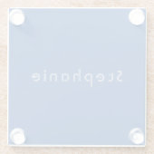 レトロヴィンテージミニマルモダンリストブルー ガラスコースター (裏面)