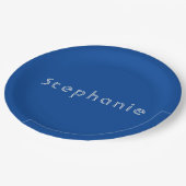 レトロヴィンテージミニマルモダンリストブルー ペーパープレート (アングル)