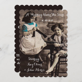 レトロヴィンテージムービーをテーマにした結婚式招待状 招待状