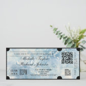 レトロヴィンテージムービーチケットとRSVP QRコード 招待状 (スタンド正面)