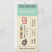 レトロヴィンテージムービーチケット誕生日パーティー招待状 招待状 (正面)