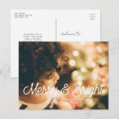 レトロヴィンテージメリーとブライトホリデー写真 ポストカード (正面/裏面)