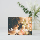 レトロヴィンテージメリーとブライトホリデー写真 ポストカード (スタンド正面)