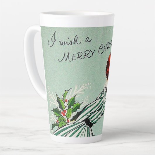 レトロヴィンテージメリークリスマスウィッシュスレディ カフェラテマグ (左アングル)