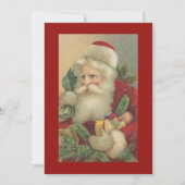 レトロヴィンテージメリークリスマスサンタおもちゃギフト シーズンカード (正面)