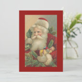 レトロヴィンテージメリークリスマスサンタおもちゃギフト シーズンカード (スタンド正面)