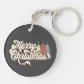 レトロヴィンテージメリークリスマスタイポグラフィ キーホルダー (裏面)