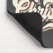 レトロヴィンテージメリークリスマスタイポグラフィ マウスパッド (コーナー)