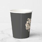 レトロヴィンテージメリークリスマスタイポグラフィ 紙コップ (右)