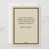 レトロヴィンテージメリークリスマスビューティフルレディ シーズンカード (裏面)