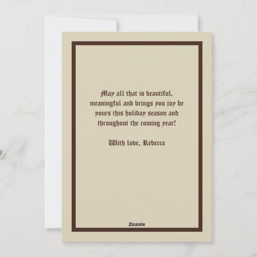 レトロヴィンテージメリークリスマスビューティフルレディ シーズンカード (裏面)