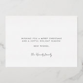 レトロヴィンテージメリークリスマスファミリーフォト金ゴールド 箔シーズンカード (裏面)