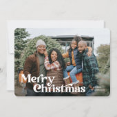 レトロヴィンテージメリークリスマスフォトカード シーズンカード (正面)