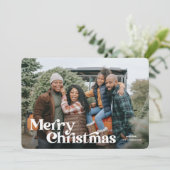 レトロヴィンテージメリークリスマスフォトカード シーズンカード (スタンド正面)