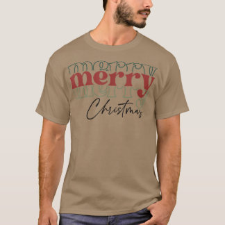 レトロヴィンテージメリークリスマスボホクリスマス Tシャツ