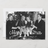 レトロヴィンテージメリークリスマス家族の写真 シーズンカード (正面)