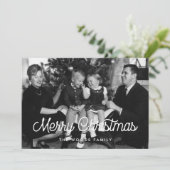 レトロヴィンテージメリークリスマス家族の写真 シーズンカード (スタンド正面)