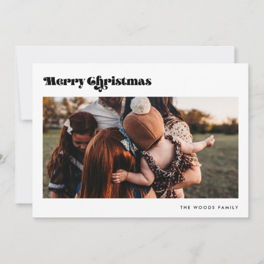 レトロヴィンテージメリークリスマス2写真 シーズンカード (正面)
