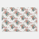 レトロヴィンテージメリークリスマス ラッピングペーパーシート (正面)