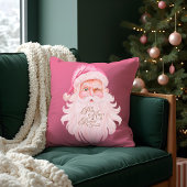 レトロヴィンテージメリー&ピンクウォーターカラーサンタクロース クッション