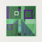 レトロヴィンテージメンフィスファッションスタイルパターン。イルス タペストリー (正面(横))