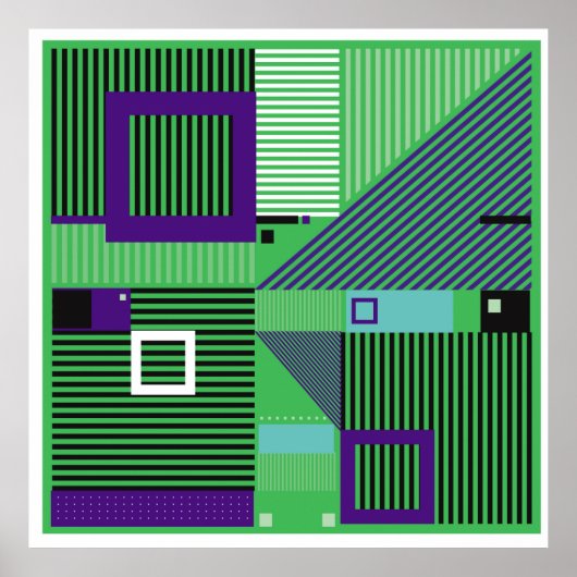 レトロヴィンテージメンフィスファッションスタイルパターン。イルス ポスター (正面)