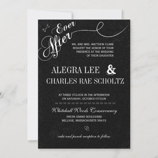 レトロヴィンテージモダンエバーアフターシャルボード 招待状 (正面)