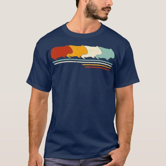 レトロヴィンテージモルモット動物愛好家 Tシャツ (正面)