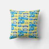 レトロヴィンテージモーターホームRVingキャンピングブルー クッション (裏面)