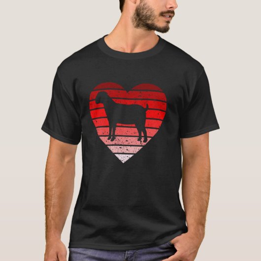 レトロヴィンテージヤギValentine S Day for農家 Tシャツ (正面)