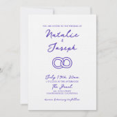 レトロヴィンテージユニークおもしろいモダンハンドドロー結婚ズ 招待状 (正面)