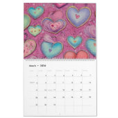 レトロヴィンテージラブハートアトカラフルルヴァレンティネス カレンダー (3月 2026)