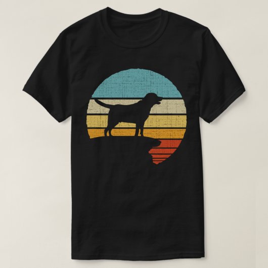 レトロヴィンテージラブラドールブラックラボオーナードッグパピー Tシャツ (デザイン正面)