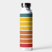 レトロヴィンテージレインボーサンセットストライプズ ウォーターボトル (左面)