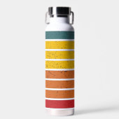 レトロヴィンテージレインボーサンセットストライプズ ウォーターボトル (正面)