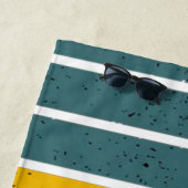 レトロヴィンテージレインボーサンセットストライプズ ビーチタオル (インサイチュ)