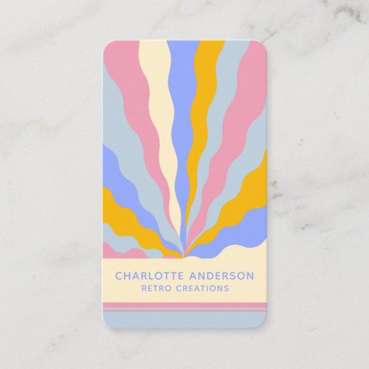 レトロヴィンテージレイ抽象芸術トレンディー名 名刺 (正面)