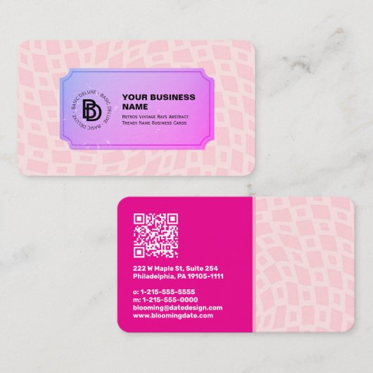 レトロヴィンテージレイ抽象芸術トレンディー名 名刺 (正面/裏面)