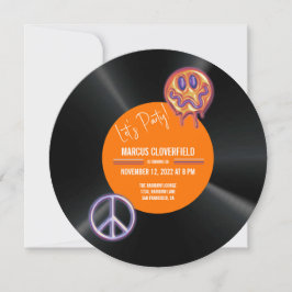 レトロヴィンテージレコード50誕生日 招待状