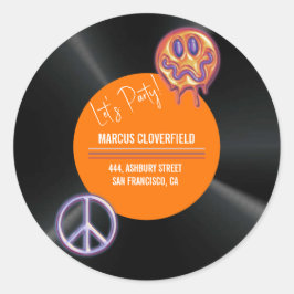 レトロヴィンテージレコード50th誕生日パーティー ラウンドシール