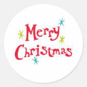 レトロヴィンテージレタリングメリークリスマス ラウンドシール (正面)