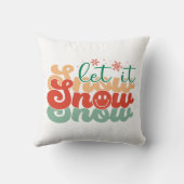 レトロヴィンテージレットスノウホームデコール装飾用クッション クッション (裏面)