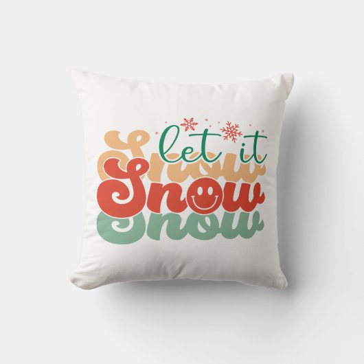 レトロヴィンテージレットスノウホームデコール装飾用クッション クッション (正面)