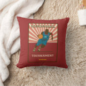 レトロヴィンテージレッドバスケットボール装飾用クッション クッション (ブランケット)