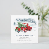 レトロヴィンテージレッドファームトラッククリスマスグリーティング シーズンカード (スタンド正面)