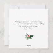 レトロヴィンテージレッドファームトラッククリスマスグリーティング シーズンカード (裏面)