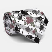 レトロヴィンテージレッドローズシームレスパターン水玉模様 ネクタイ (ロール)