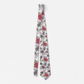 レトロヴィンテージレッドローズシームレスパターン水玉模様 ネクタイ (裏面)