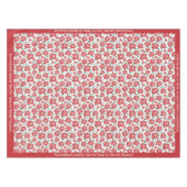 レトロヴィンテージレッドローゼグリーン葉パーソナライズされたズ テーブルクロス (正面(横))