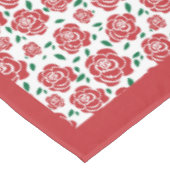 レトロヴィンテージレッドローゼグリーン葉パーソナライズされたズ テーブルクロス (アングル)
